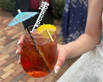 Custom Personalized Drink Stirrers - Elegant Cocktail Stir Sticks for Weddings, Birthdays, Corporate Events, Special Events - (6 Inches)
