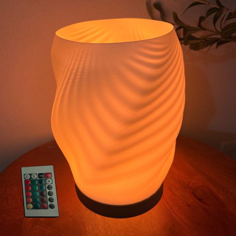 Lámpara de mesa acogedora - Luz cálida para la noche - Lámpara Dune - Regalo de iluminación ambiental - Luz de tendencia - Lámpara de escritorio con luz nocturna - LED USB con control remoto