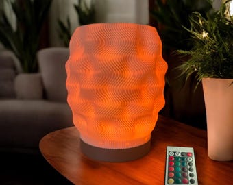 Cozy Table Lamp - Bedside Light - The Ripple Lamp by Delta Loom - Mood Lighting - Eco-Friendly - Trending light - Desk Lamp - Night Light