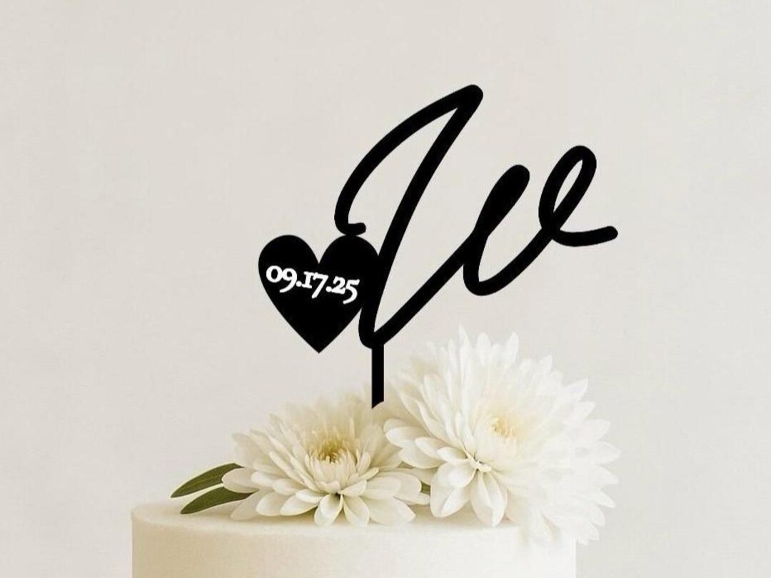 Initial Cake Topper – Elegant Personalized Letter Topper With Custom ...