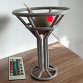 Martini Glass Olive Lamp - 15 Color LED Light w/ Remote, USB Powered Bar Decor, Cocktail Gift, Kitchen Night Light, Retro Desk Mood Lamp