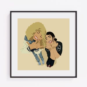 RETRATO DE DESENHO ANIMADO PERSONALIZADO desenhado à mão retrato simples presente personalizado download digital presente de casal presente de retrato de melhor amigo