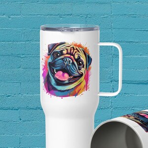 Vaso Pug aislado de 25 oz / Pug presente / Perro Pug / Vida Pug / Amante del perro presente / Regalo divertido Pug / Amante Pug