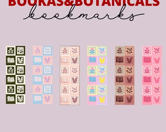 Books & Botanicals Printable Bookmarks | Pastel Bookish Bookmark Set | Cottagecore Reading Accessories | Digital Download
