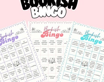 Printable Bookish Bingo Card: Reading Challenge, Book Club Activity (A4 PDF)