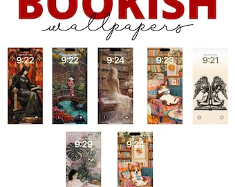Bookish Wallpaper Set: Cozy Reading Art for Phone & Tablet (Digital Download)