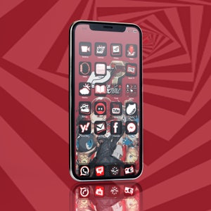 Persona 5 app-pictogrammen met koninklijk thema