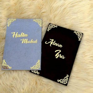 Personalisierte A4 Schwarz Weiß Nikah-Zertifikat Fingerabdrücke und Unterschriftenbuch Muslimischen Hochzeitsvertrag Andenken Nikkah Buchzeichen
