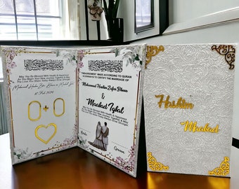 Personalized Nikah Certificate Book: Thumbprint Wedding Keepsake