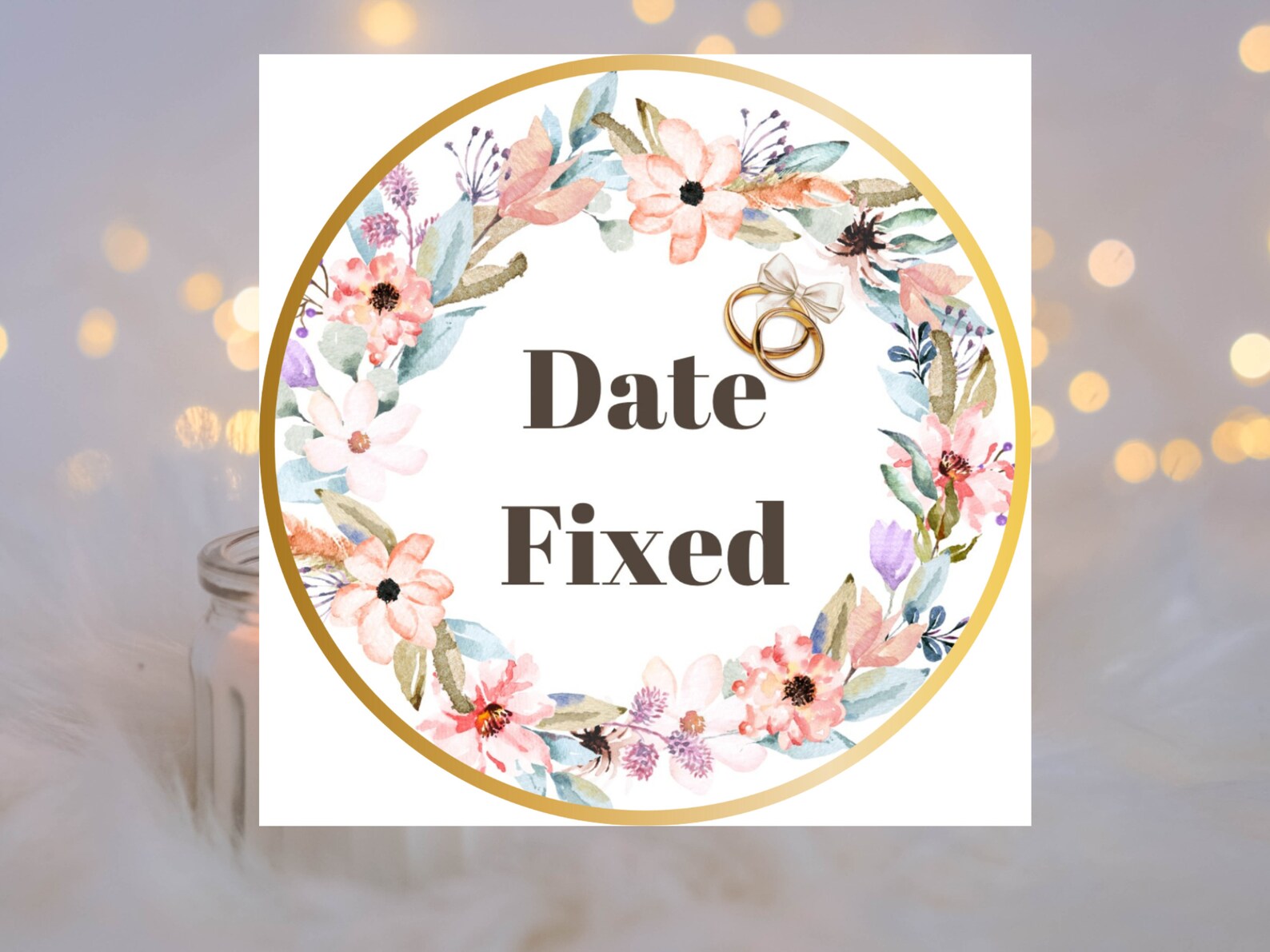 Date Fixed Cupcake Topper, Engagement Party Stickers (digital PDF) - Etsy