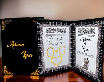 Personalized Black Nikah Certificate Book: Thumbprint Wedding Keepsake