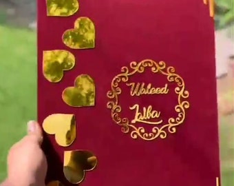 Personalized Nikah Certificate Book, Islamic Wedding Contract Keepsake