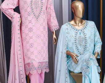 Traje elegante de 3 piezas de gasa con lentejuelas bordadas, vestido de novia semiformal