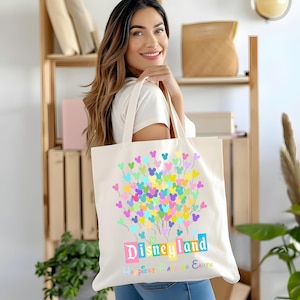 Disneyland Tote Bag, Happiest Place on Earth Bag, Disney Vacation Tote Bag, Magical Theme Park Gift, Cute Disney Canvas Bag