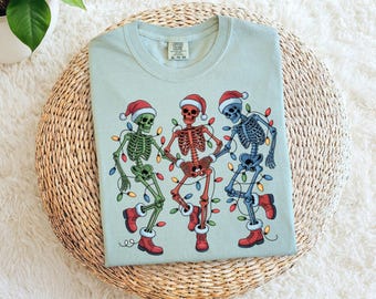 Comfort Colors Dancing Skeletons Christmas T-Shirt