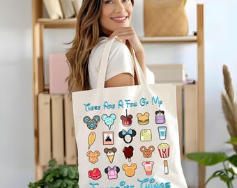 Disney Park Snacks Canvas Tote Bag, Disney Lover Gift