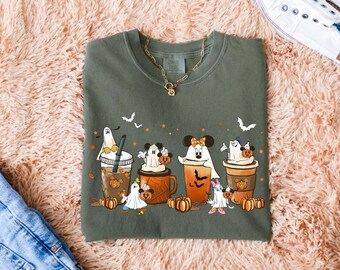 Comfort Colors Disney Halloween Coffee T-Shirt