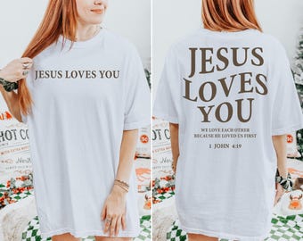 Komfort Farben Jesus liebt dich Shirt - Christian Unisex T-Shirt