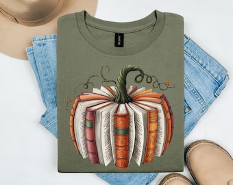 Fall Book Pumpkin Sweatshirt: Halloween Book Lover Shirt