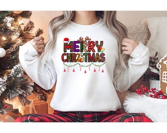 Merry Christmas Sweatshirt, Women's Holiday Shirt