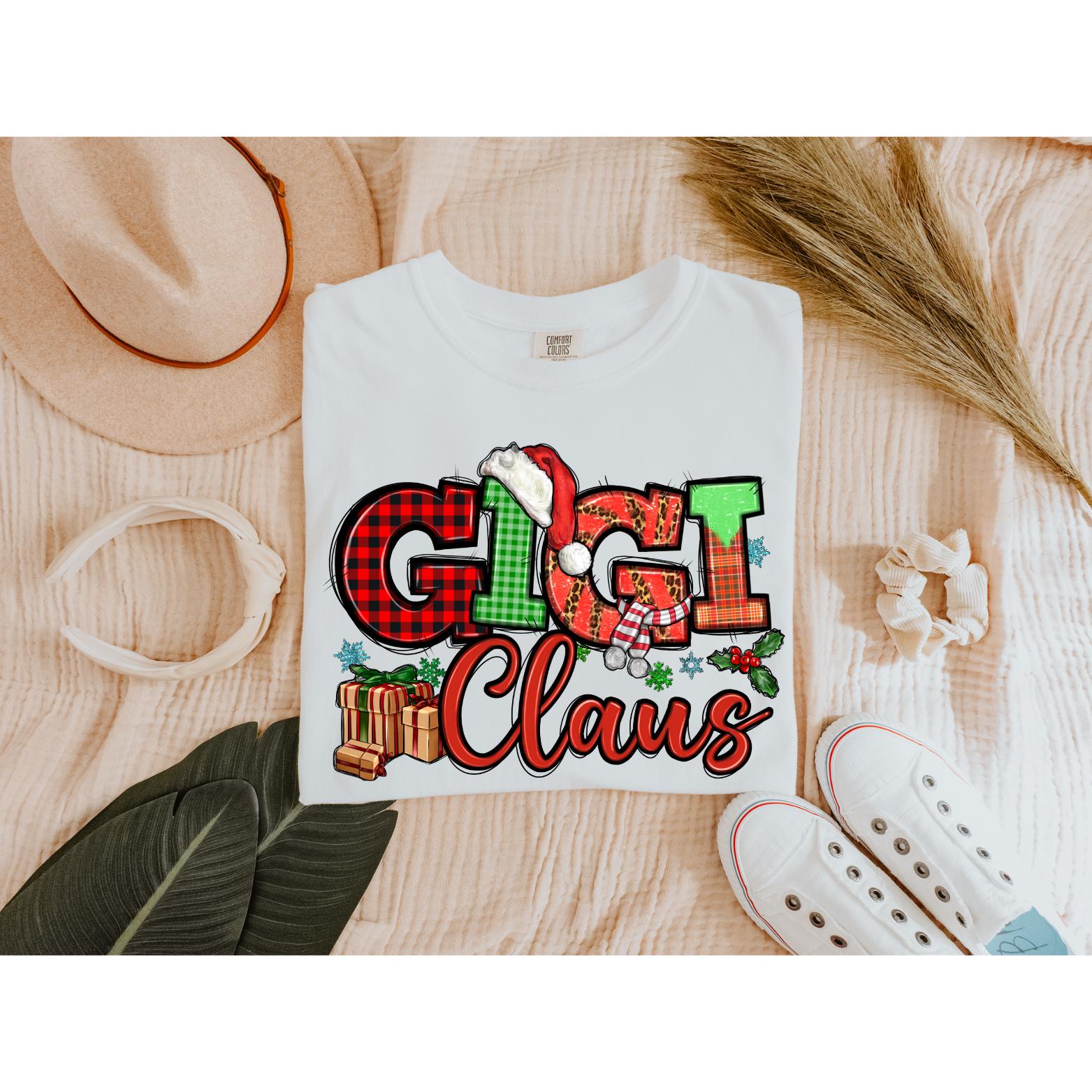 Comfort Colors Gigi Claus Shirt, Gigi Claus Shirt, Grandma Shirt, Funny Christmas Shirts, Christmas Gigi Gift, Grandma Gift Shirt