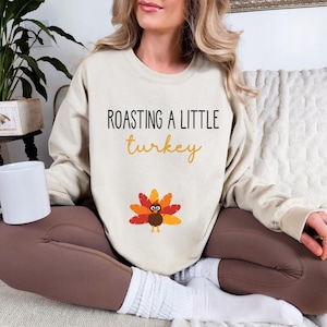 Sweat-shirt pour faire-part de grossesse pour Thanksgiving : chemise petite dinde