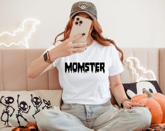 Comfort Colors Momster T-Shirt: Funny Halloween Mama Tee