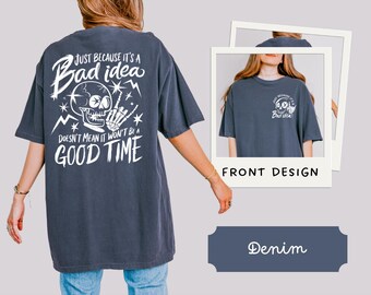 Comfort Colors Funny Skeleton Graphic Tee - Halloween Party Vibes