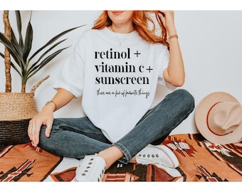 Comfort Colors Retinol Vitamin C Sunscreen T-Shirt: Esthetician Gift