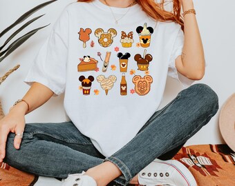 Comfort Colors Fall Mickey Mouse Snacks T-Shirt, Autumn Disney Tee