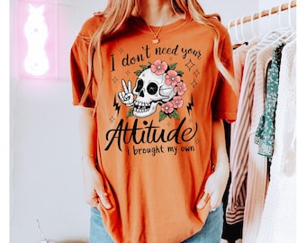 Comfort Colors Floral Skull T-Shirt: Sassy Goth Graphic Tee