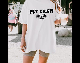 Comfort Colors Custom Pit Crew Shirt: Checkered Flag Racing Tee