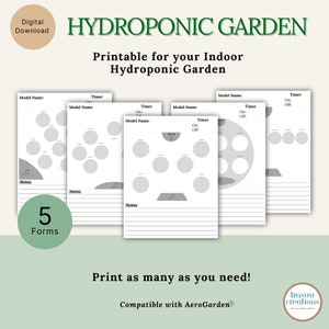 Indoor Garden|Hydroponic Plant Tracker|Template|Aerogarden