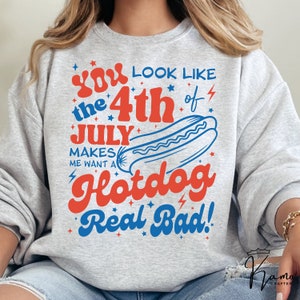 4 de julio Svg, 4 de julio Archivo cortado, Parece que el 4 de julio me hace querer un Hotdog, Divertido Hotdog Svg para camisa, Descarga digital