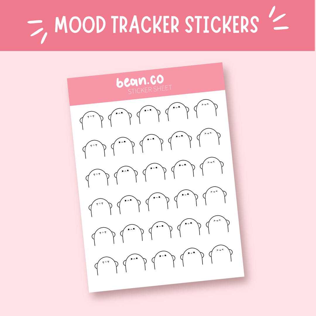 Mood Tracker Stickers | Sticker Sheet for Notebooks, Planners, Bullet ...