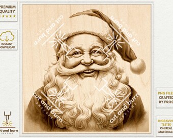 PNG Files Made for Laser Engrave | Christmas, Santa Claus, Xmas Decor, Laser Burn, Illusion Engrave, Laser Ready, Digital Design File