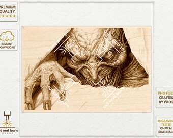PNG Files to Laser Engrave | Nightmare, Demon, Monster, Halloween, Haunted, Corpse, Occult, Undead, Horror, Death, Ghost, Possessed, Specter