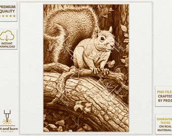 PNG Files Made for Laser Engrave | Squirrel, WildLife, Landscape, Forest, Wood, Nature, Rodent, Tree, National Park, Wilderness, Woodland