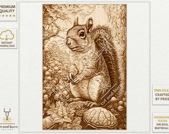 PNG Files Made for Laser Engrave | Squirrel, WildLife, Landscape, Forest, Wood, Nature, Rodent, Ethnic, National Park, Wilderness, Woodland