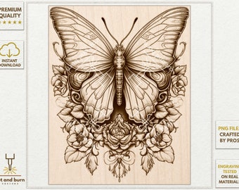 Goth Moth PNG file, Fantasy Butterfly, Laser Burn PNG for 3D Illusion, Laser Ready, Goth Romance, Gothic, Jarvis PNG, Dark Romance, Floral