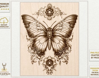 Moth Engrave PNG Laser Burn, Laser PNG, Fantasy Butterfly, 3D Illusion Engrave, Laser Ready, Jarvis PNG, Dark Romance, Goth, Gothic,
