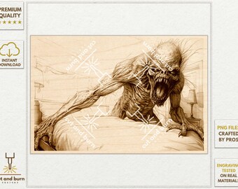 PNG Files to Laser Engrave | Nightmare, Demon, Monster, Halloween, Haunted, Deuce, Occult, Undead, Horror, Death, Ghost, Possessed, Specter