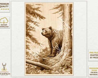 Image Files Ready for Laser Engrave | Bear, Grizzly, Yellowstone, National Park, Forest, Wood, Nature, Wild, Animal, Brown, Kodjak, Woodland