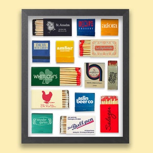Washington D.C. Bars and Restaurants Matchbox Collage - Vintage DC Framed Print
