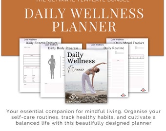 Daily Wellness Planner Template Bundle: organise self-care routines, track healthy habits, and cultivate a balanced life.