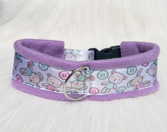 Fleece gefüttertes Petplay Halsband - Baby Print Welpe Kätzchen Spiel, D-Ring