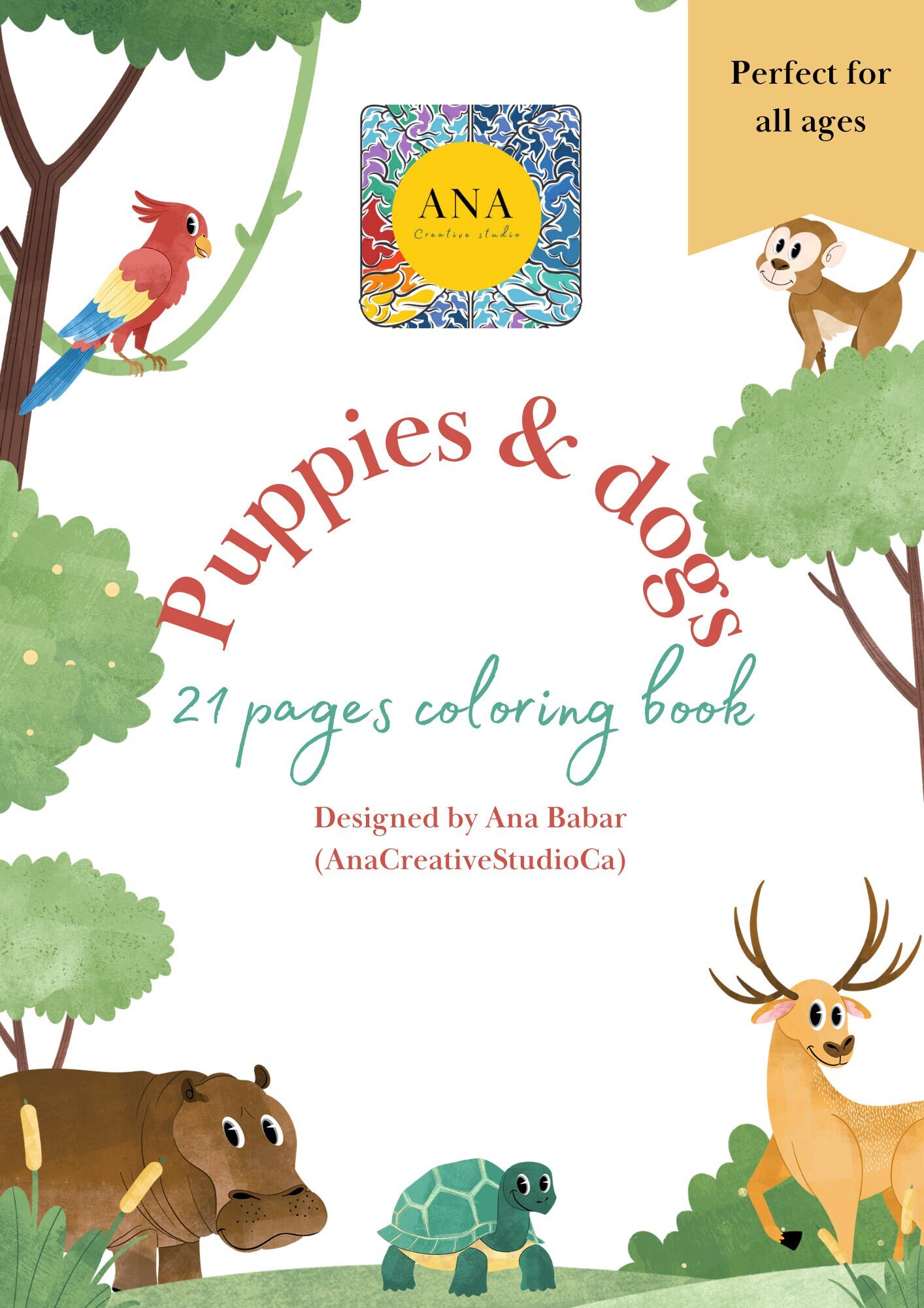 Puppy Dog Coloring Book Pages for Boys &amp; Girls Printable Coloring Pages ...