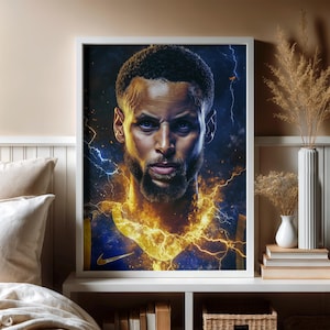 Stephen Curry Wall Art Poster, Golden State Warriors Art Print, Basketball Art Poster, NBA Poster, NBA Fan Gift, Steph Curry Fan Art Print