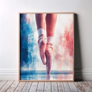 Ballet Wall Art, Dance Wall Art, Pink and Blue Ballerina Wall Art, Modern Dance Art Poster, Watercolour Wall Art Print, Home Decor Art