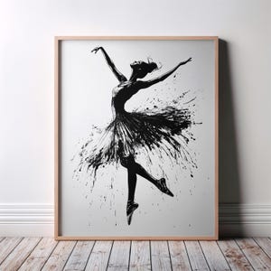 Ballet Wall Art, Dance Wall Art, Ballerina Wall Art, Monochrome Art, Gift for Dancers, Abstract Wall Art, Music Wall Art, Home Decor